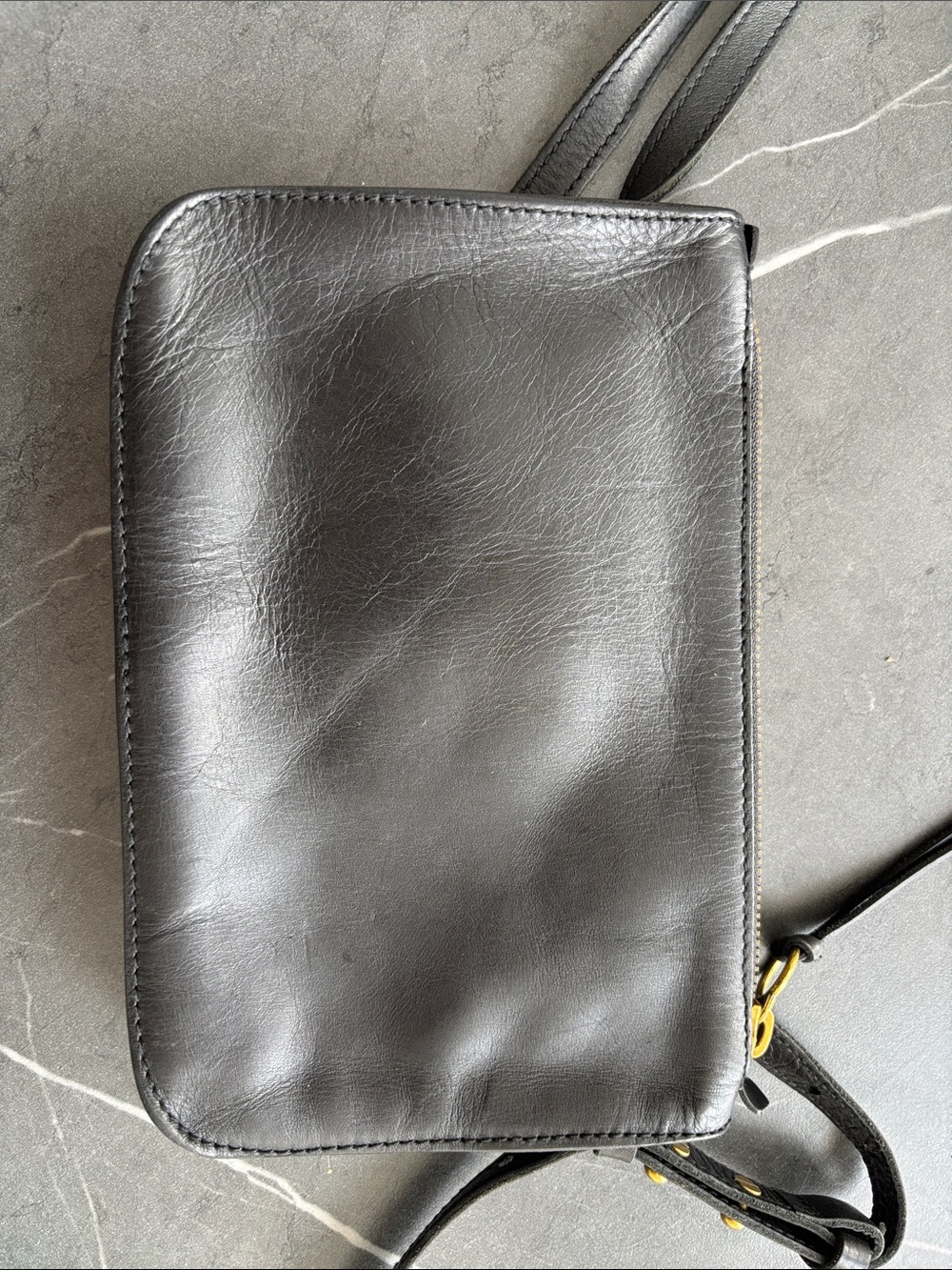 Madewell Black Leather Zip Crossbody Bag NWT - Picture 3 of 7